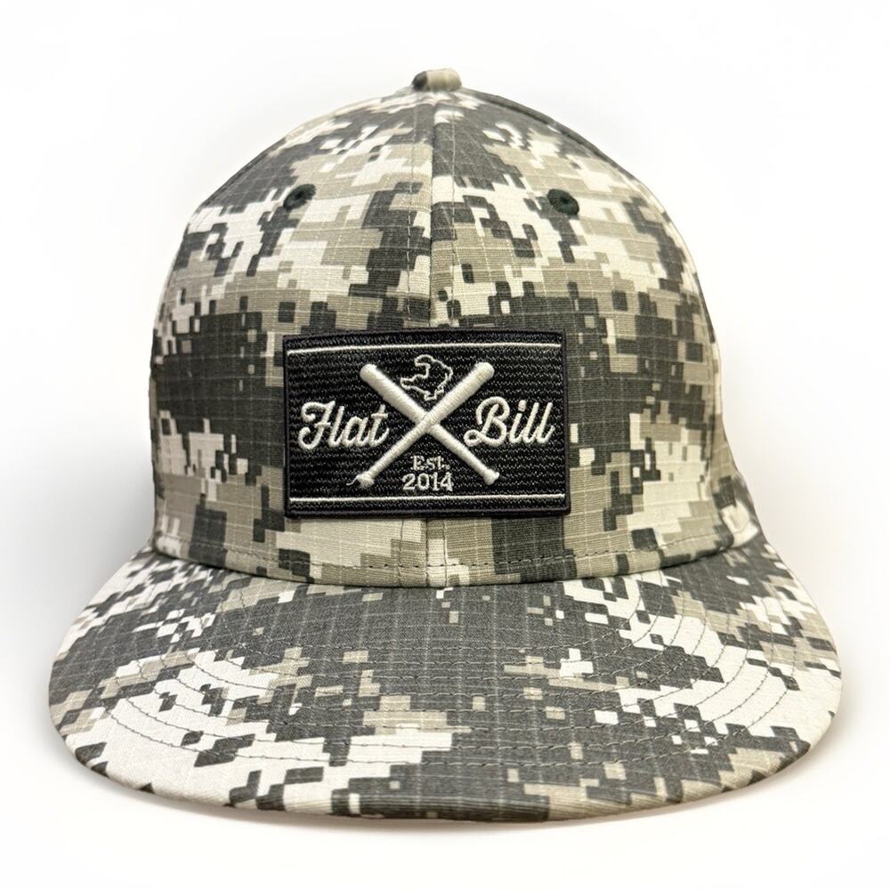 The Game Mens Digital Camp “Hat Bill EST. 2014” Patch Fitted Hat Size L Large